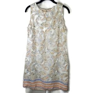 Rachel Ashwell 100% Linen Paisley Shift Dress Size Small